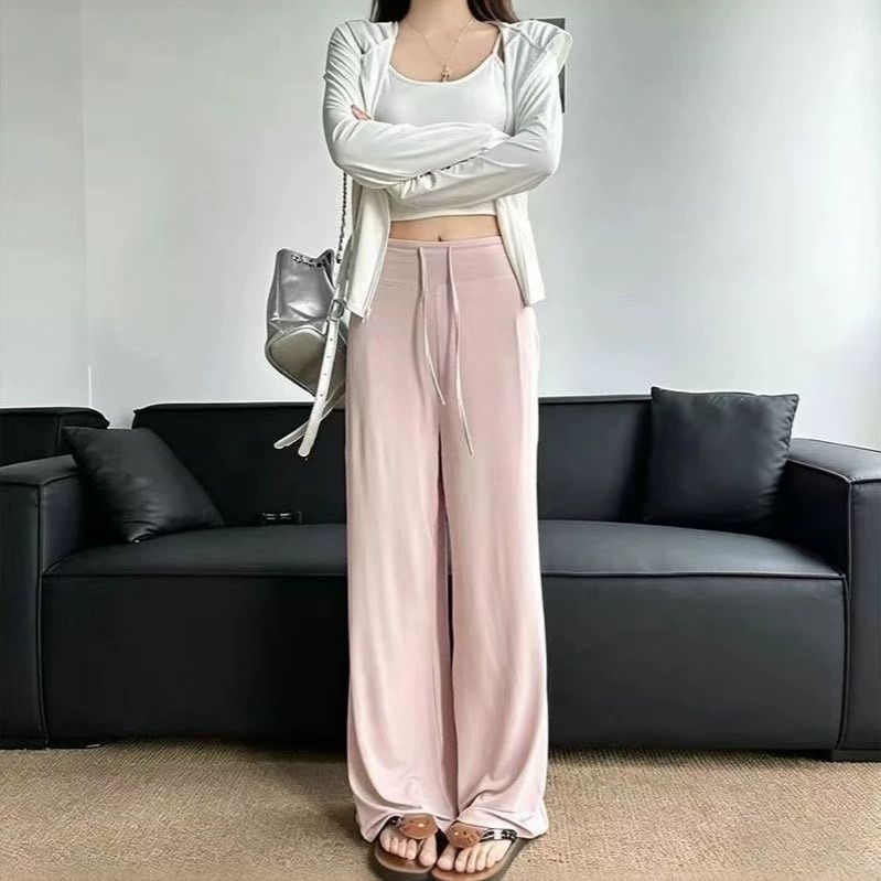 冰丝防晒裤女夏季薄款2026新款高腰显瘦凉凉直筒阔腿运动裤【5天内发货】 图片 2