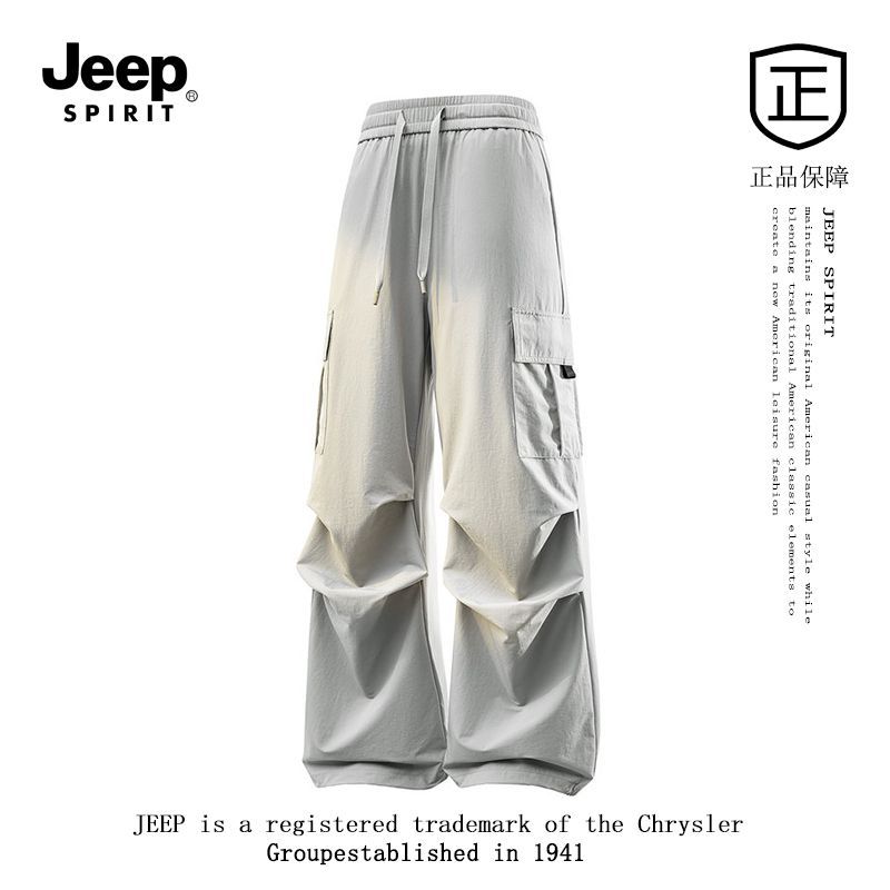 JEEPSPIRIT夏季情侣机能风多口袋工装裤男女显瘦休闲裤冰凉薄款潮