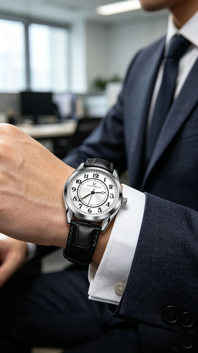Classic Men's Quartz Watch With Leather Strap And Roman Numerals_voghion.com