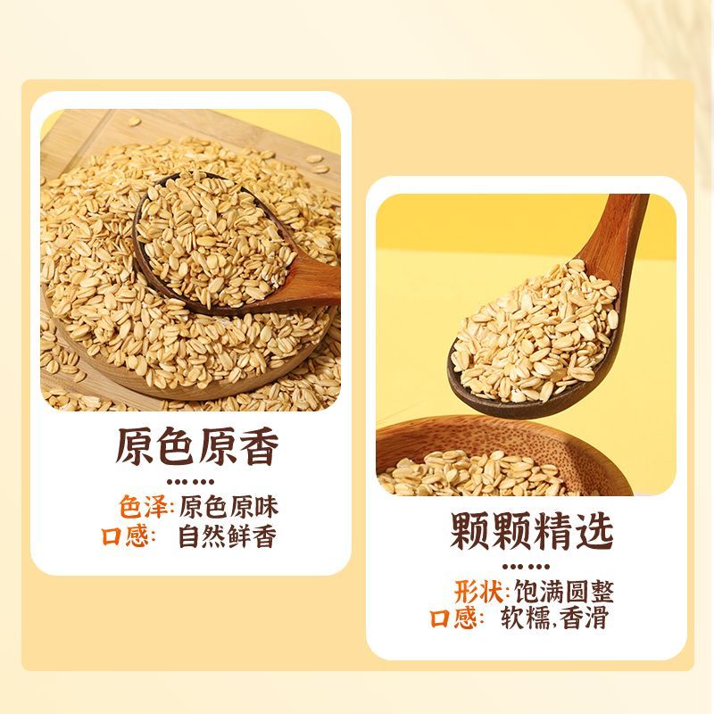 筷乐馋客生燕麦片煮粥营养早餐煲粥杂粮粗粮早餐厚片非即食麦片 图片 4