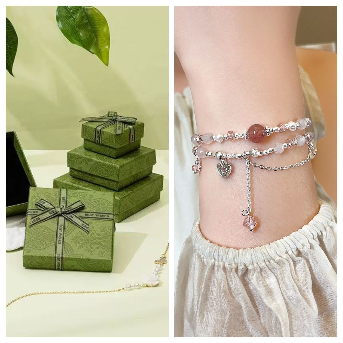 Double-layered Strawberry Crystal Pearl Beaded For Women, Light Luxury Niche Exquisite Bracelet With A High-end Feel,_voghion.com