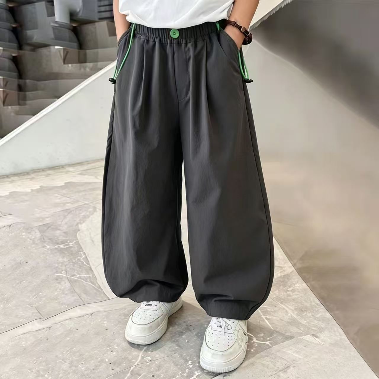 新款速干裤子夏季薄款透气儿童夏装防蚊裤中大童男孩帅气休闲长裤