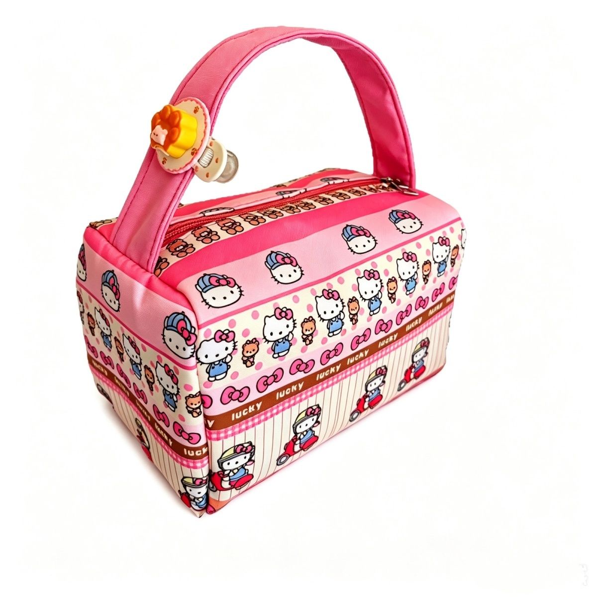 日系Hello Kitty手提化妆包 少女心大容量收纳盒 卡通超萌化妆品 图片 7