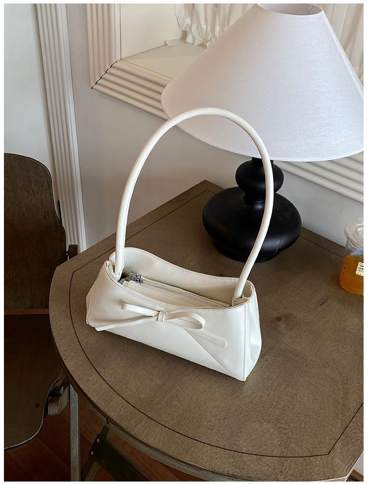 Elegant Women's White Shoulder Bag, Large Capacity Handbag_voghion.com