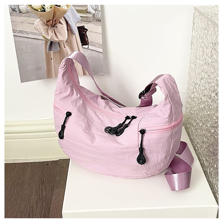 Japanese Style Lightweight Nylon Dumpling Crossbody Hobo Bag_voghion.com