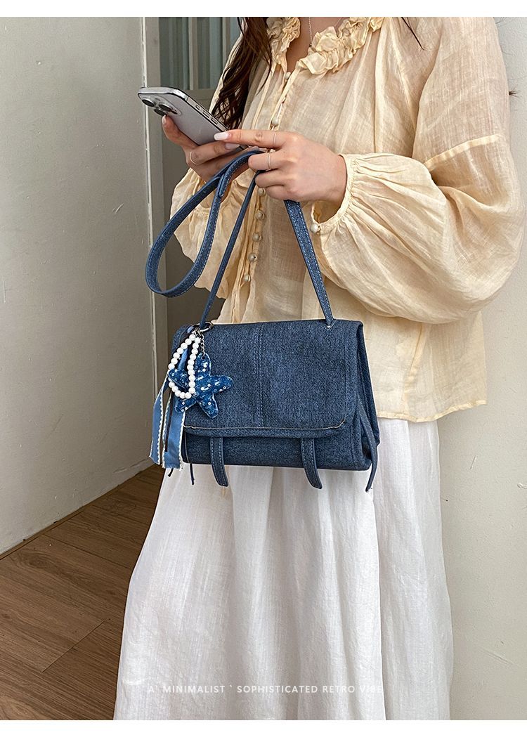 Borsa a tracolla donna in denim leggera elegante borsa a spalla_voghion.com