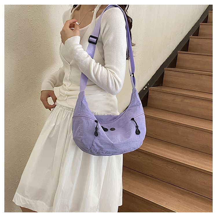Japanese Style Lightweight Nylon Dumpling Crossbody Hobo Bag_voghion.com