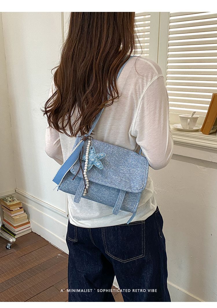 Borsa a tracolla donna in denim leggera elegante borsa a spalla_voghion.com