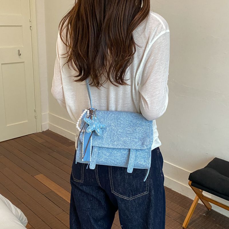 Borsa a tracolla donna in denim leggera elegante borsa a spalla_voghion.com