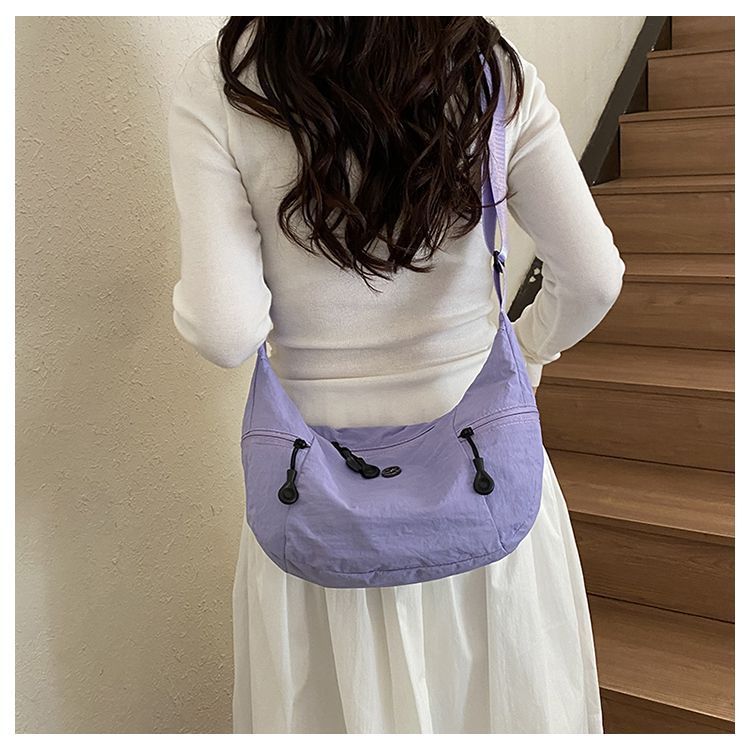 Japanese Style Lightweight Nylon Dumpling Crossbody Hobo Bag_voghion.com