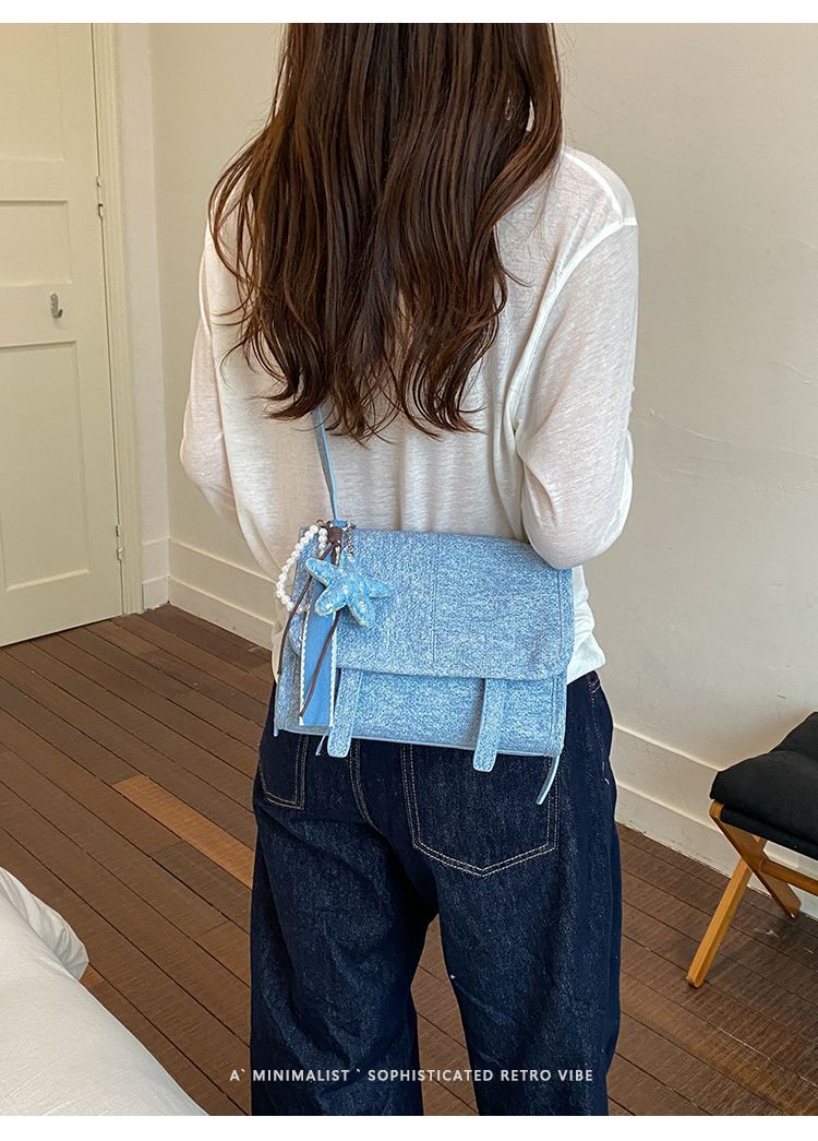 Borsa a tracolla donna in denim leggera elegante borsa a spalla_voghion.com