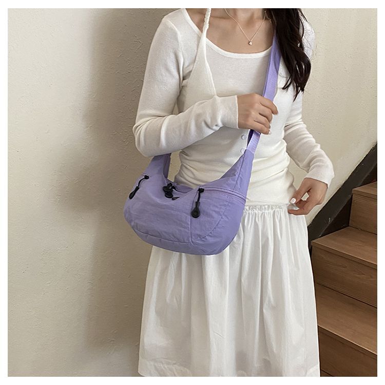 Japanese Style Lightweight Nylon Dumpling Crossbody Hobo Bag_voghion.com