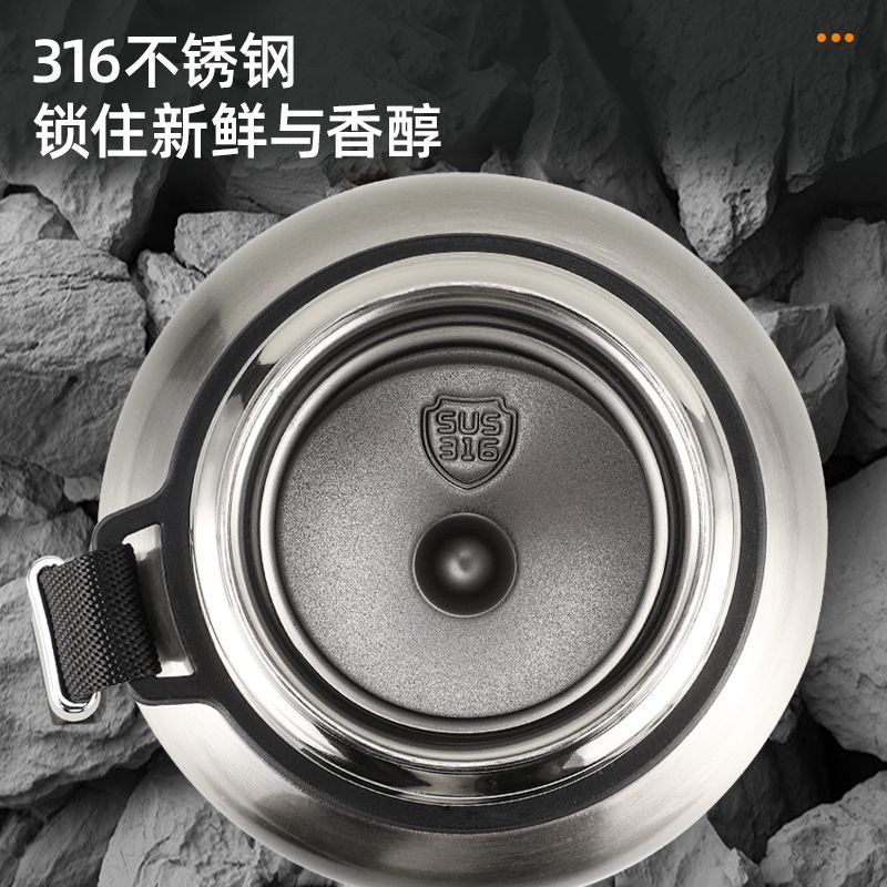 316不锈钢保温杯大容量便携户外食品级真空车载旅行壶全钢保温杯 图 3