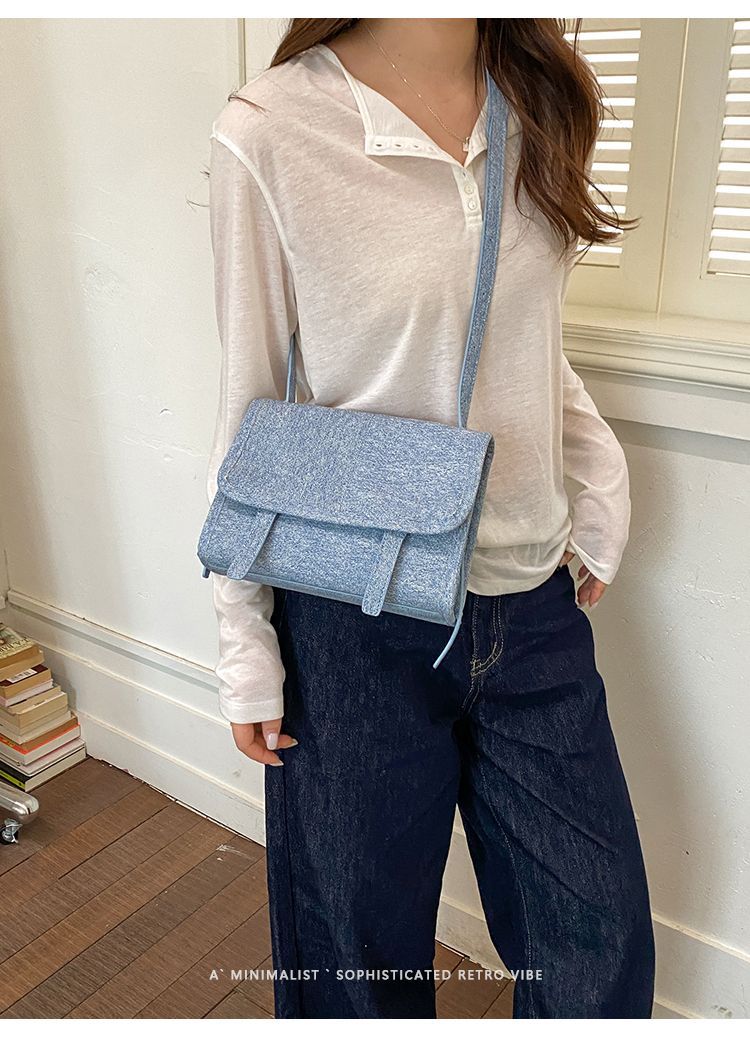 Borsa a tracolla donna in denim leggera elegante borsa a spalla_voghion.com