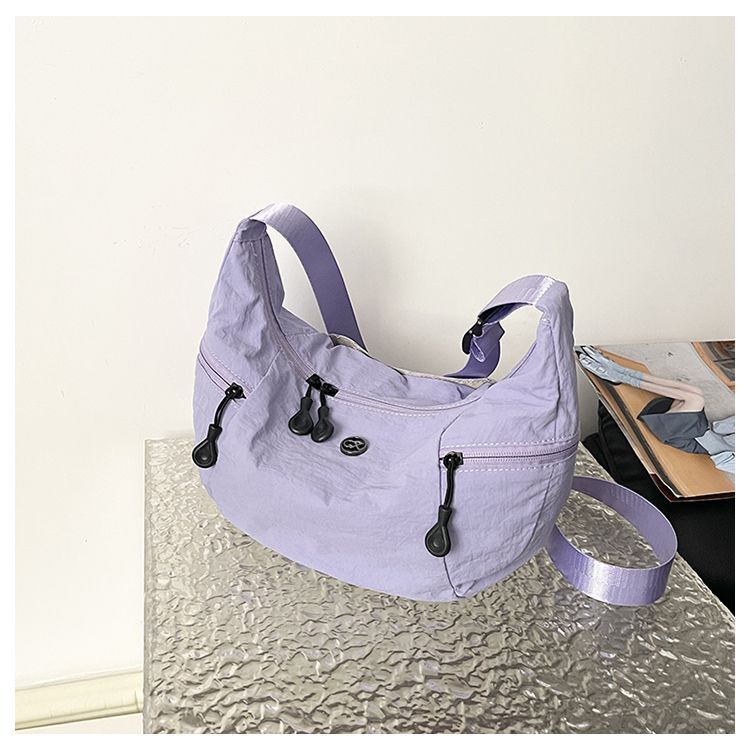Japanese Style Lightweight Nylon Dumpling Crossbody Hobo Bag_voghion.com