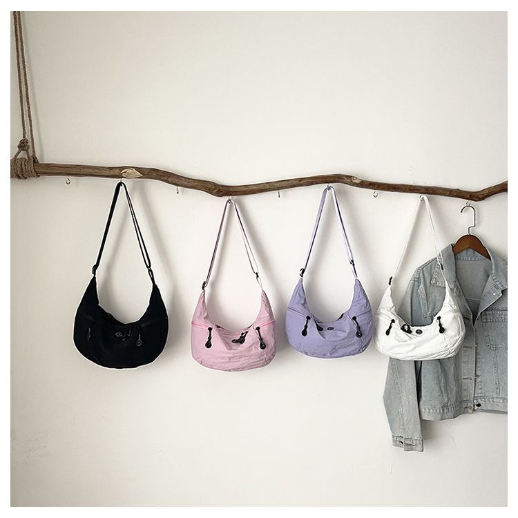 Japanese Style Lightweight Nylon Dumpling Crossbody Hobo Bag_voghion.com