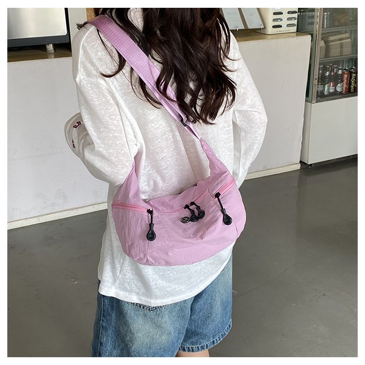 Japanese Style Lightweight Nylon Dumpling Crossbody Hobo Bag_voghion.com