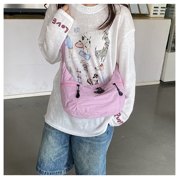 Japanese Style Lightweight Nylon Dumpling Crossbody Hobo Bag_voghion.com