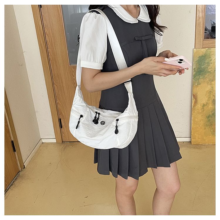 Japanese Style Lightweight Nylon Dumpling Crossbody Hobo Bag_voghion.com