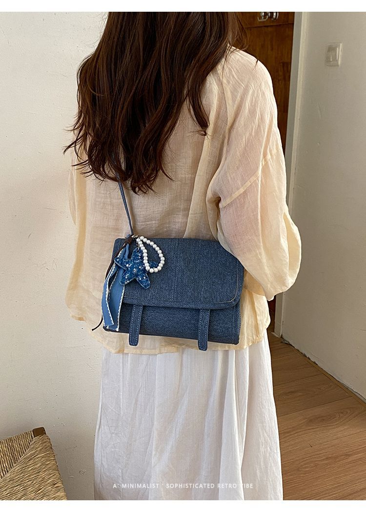 Borsa a tracolla donna in denim leggera elegante borsa a spalla_voghion.com