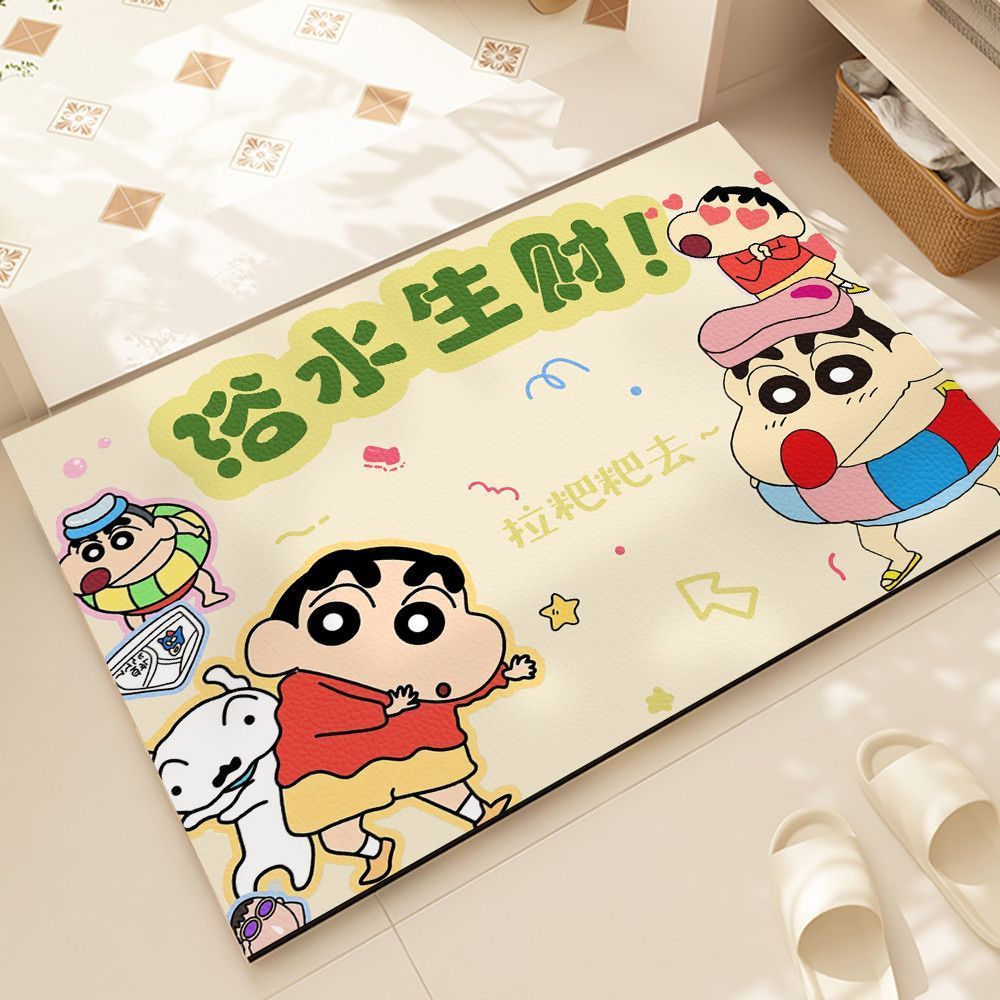 卡通可爱浴室地垫硅藻泥防滑脚垫吸水速干家用卫生间厕所门口地毯