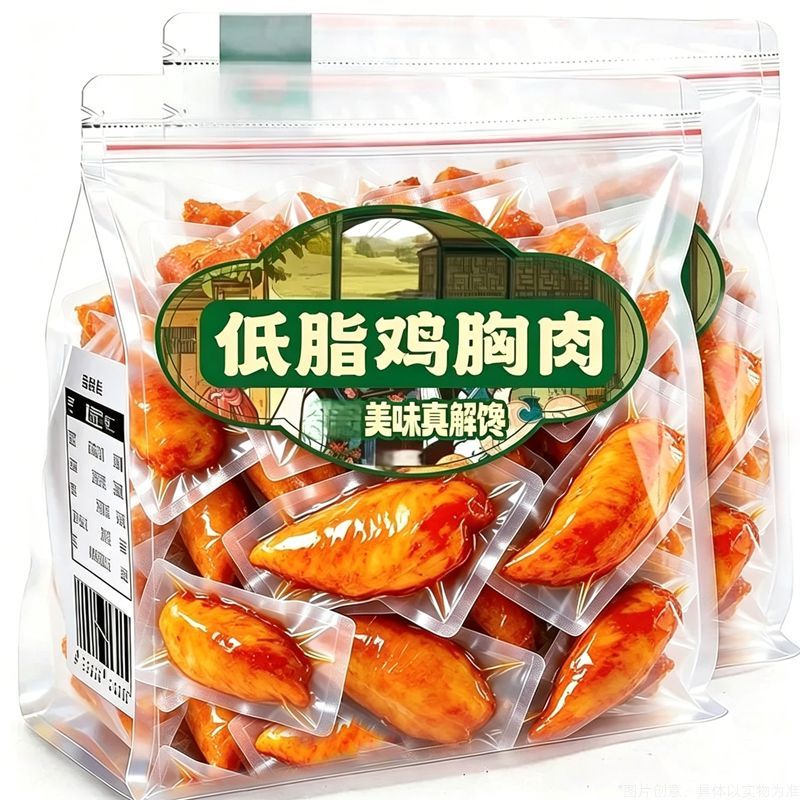【囤货50袋】低脂鸡胸肉高蛋白网红健身即食健康代餐解馋零食1袋