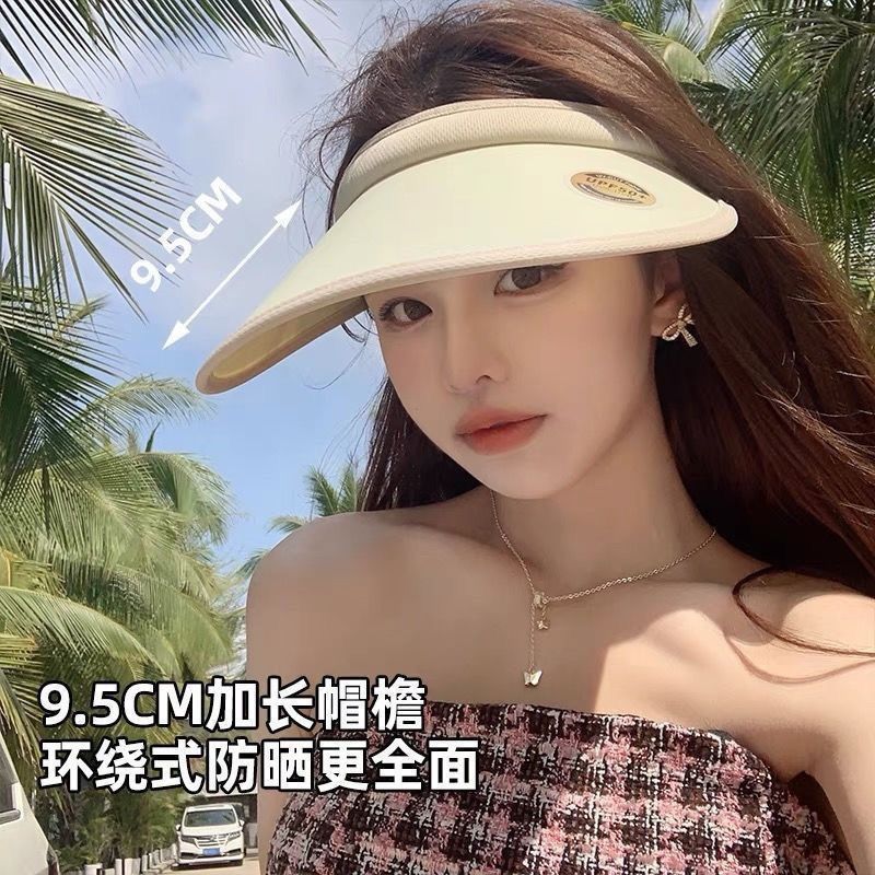 网红同款遮阳帽女防晒帽防紫外线空顶帽韩骑车夏太阳户外大帽檐4【3天内发货】 图片 2