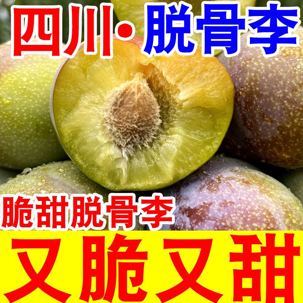 【脆甜】正宗脆甜脱骨李子当季新鲜水果四川脱骨青脆李五月脆李子 图片 8