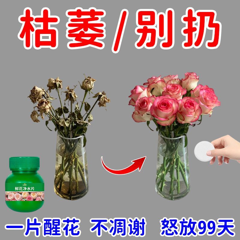 鲜花保鲜消毒片水养花卉保鲜剂净化水质花期延长剂持久花店通用 图片 3