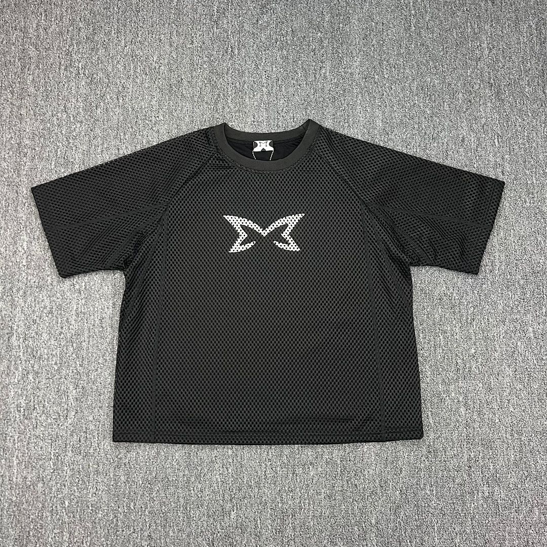Mertra Street Style Logo Print Mesh Short-sleeve American Casual Unisex Sports Quick-dry T-shirt Ins_viptrois.com