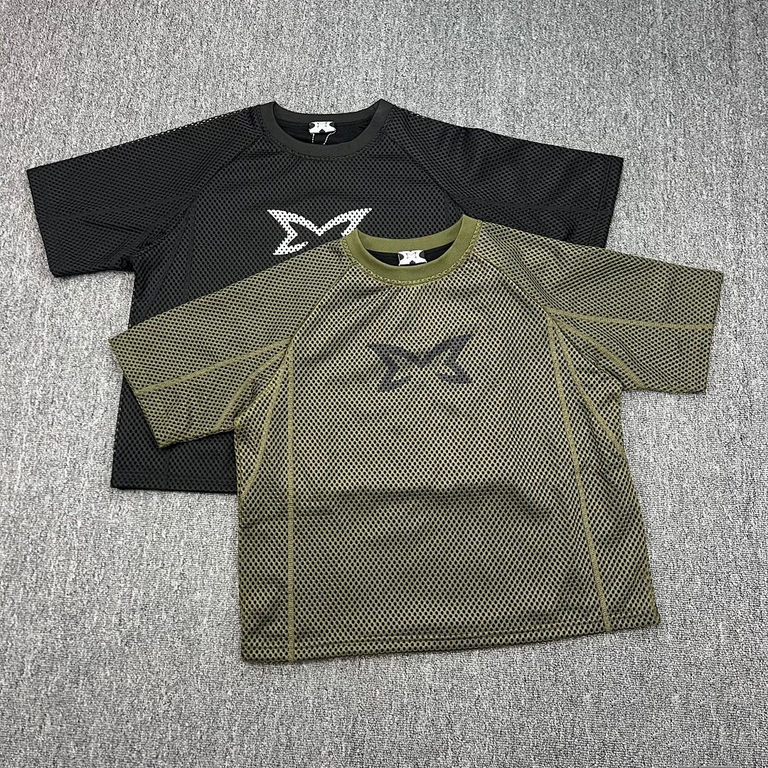 Mertra Street Style Logo Print Mesh Short-sleeve American Casual Unisex Sports Quick-dry T-shirt Ins_viptrois.com
