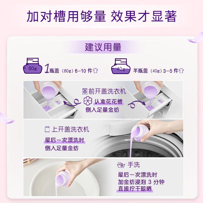 金纺元气粉樱柔顺剂衣物护理剂防护柔软护理防静电衣物留香舒适 图片 6