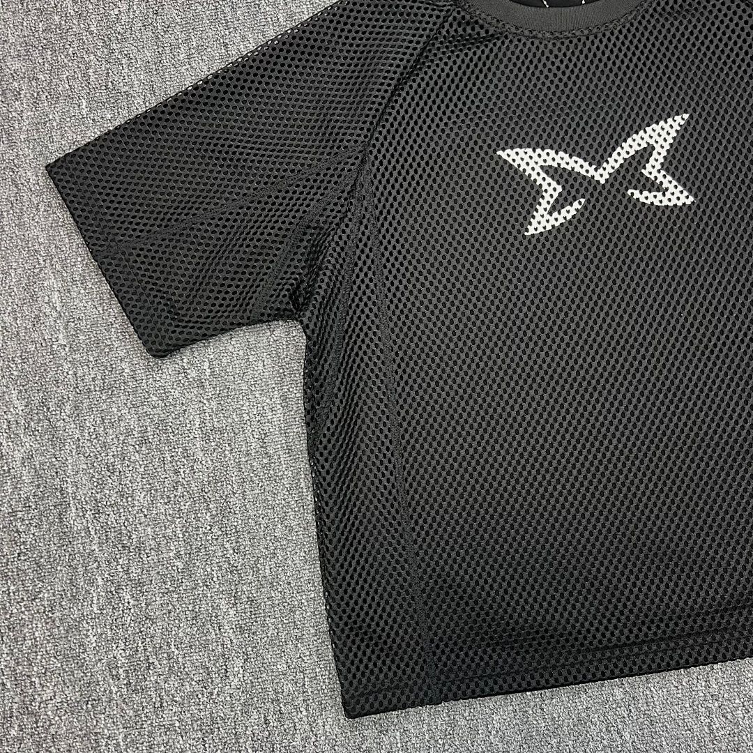 Mertra Street Style Logo Print Mesh Short-sleeve American Casual Unisex Sports Quick-dry T-shirt Ins_viptrois.com
