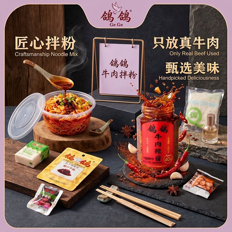(真牛肉)鸽鸽南昌拌粉特色米粉方便米线懒人速食晚上夜宵特产粉