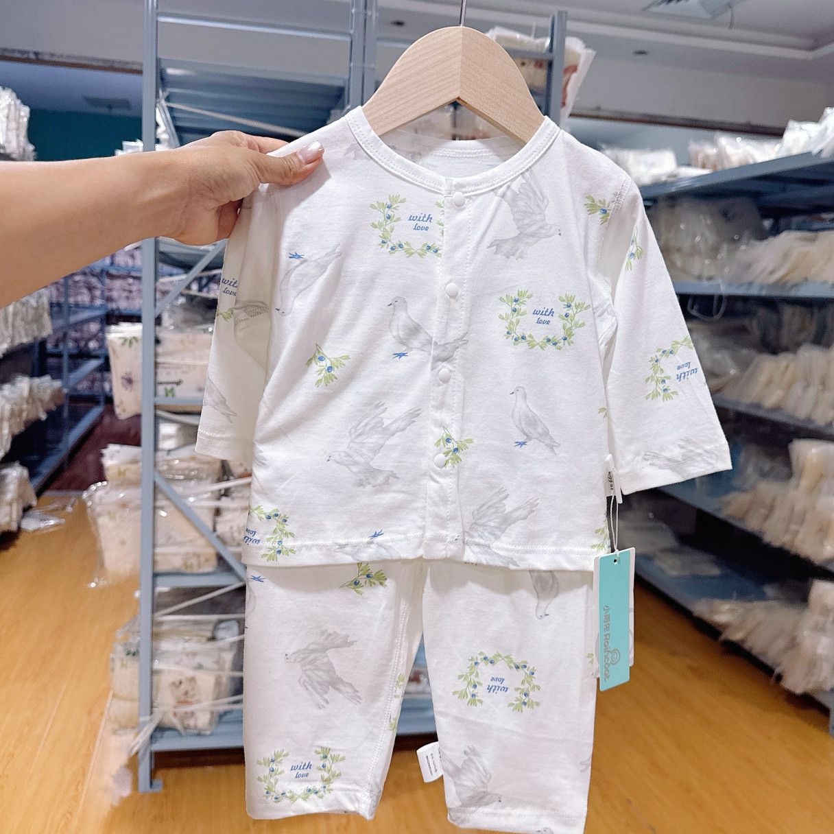 婴儿夏天衣服空调服100%棉超薄款婴儿家居服婴儿分体套装宝宝睡衣