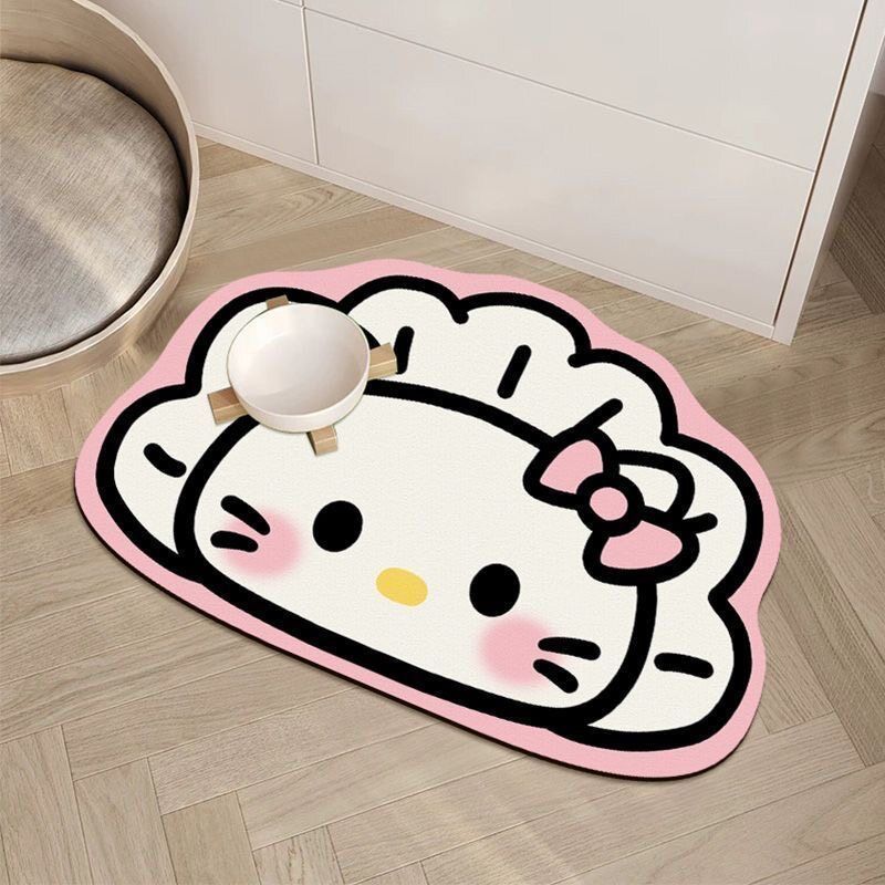 凯蒂猫可爱硅藻泥餐垫吸水防滑速干猫咪狗狗通用吃饭碗垫餐垫