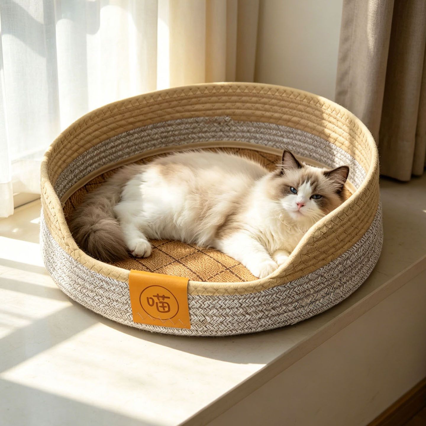 猫窝藤编四季通用猫抓板一体棉绳编织耐磨耐抓不掉屑猫咪睡觉床夏