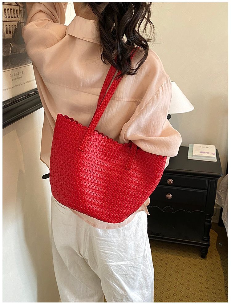 Geflochtene Stroh-umhängetasche Für Damen Große Strandtasche_voghion.com