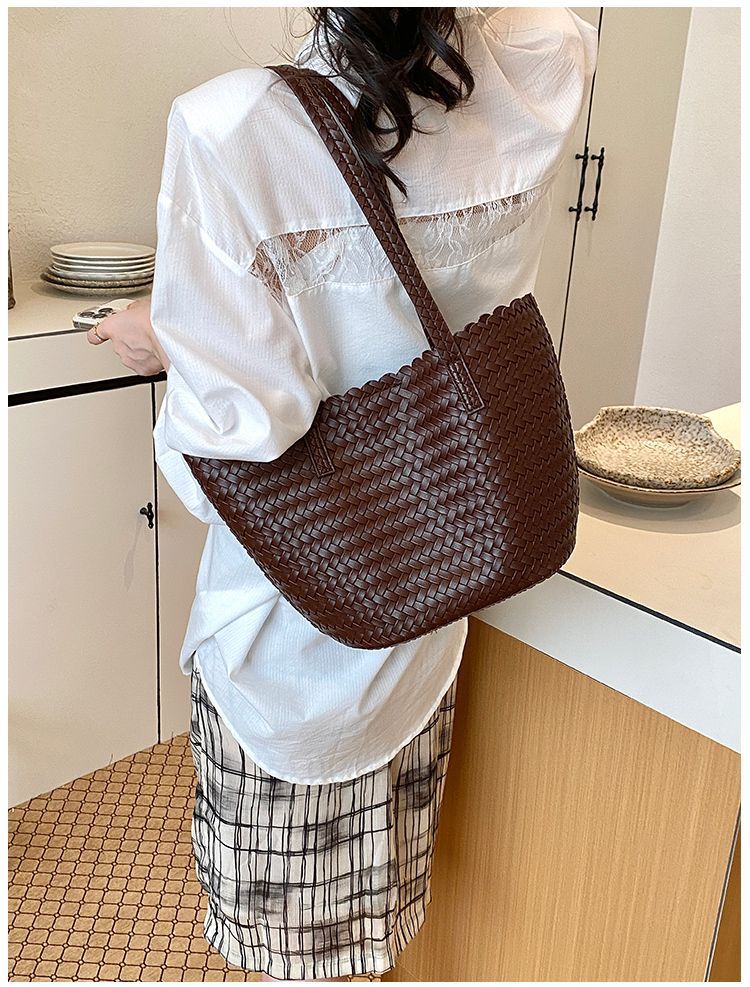 Geflochtene Stroh-umhängetasche Für Damen Große Strandtasche_voghion.com