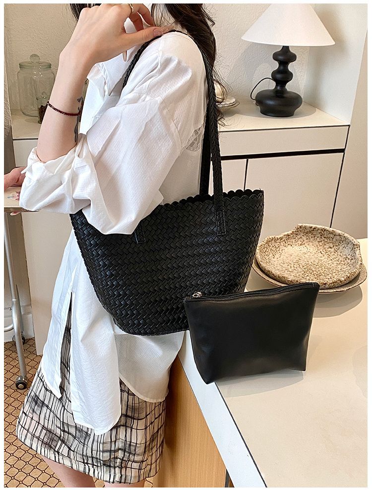 Geflochtene Stroh-umhängetasche Für Damen Große Strandtasche_voghion.com