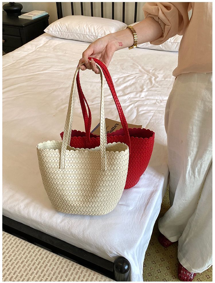 Geflochtene Stroh-umhängetasche Für Damen Große Strandtasche_voghion.com