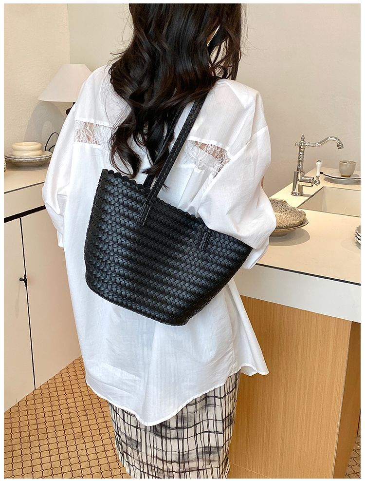 Geflochtene Stroh-umhängetasche Für Damen Große Strandtasche_voghion.com