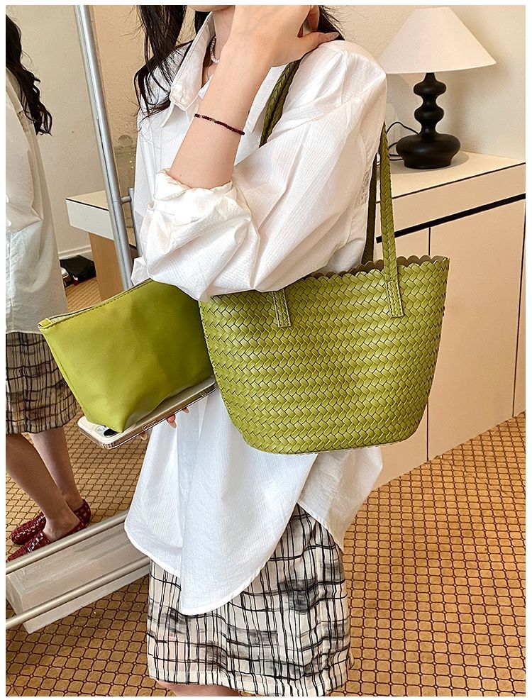 Geflochtene Stroh-umhängetasche Für Damen Große Strandtasche_voghion.com