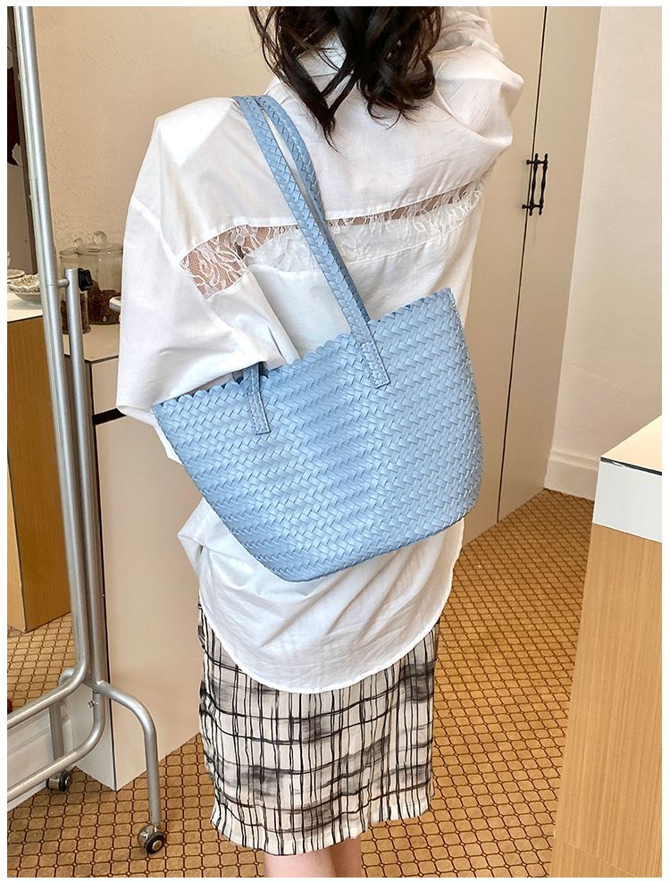 Geflochtene Stroh-umhängetasche Für Damen Große Strandtasche_voghion.com