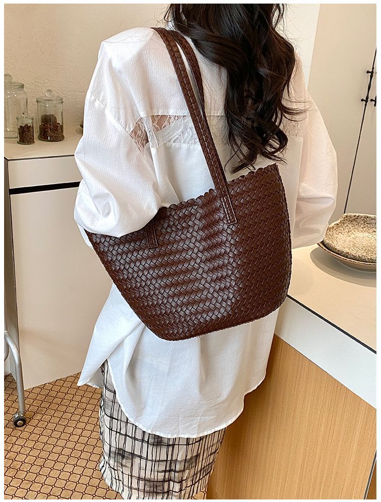 Geflochtene Stroh-umhängetasche Für Damen Große Strandtasche_voghion.com