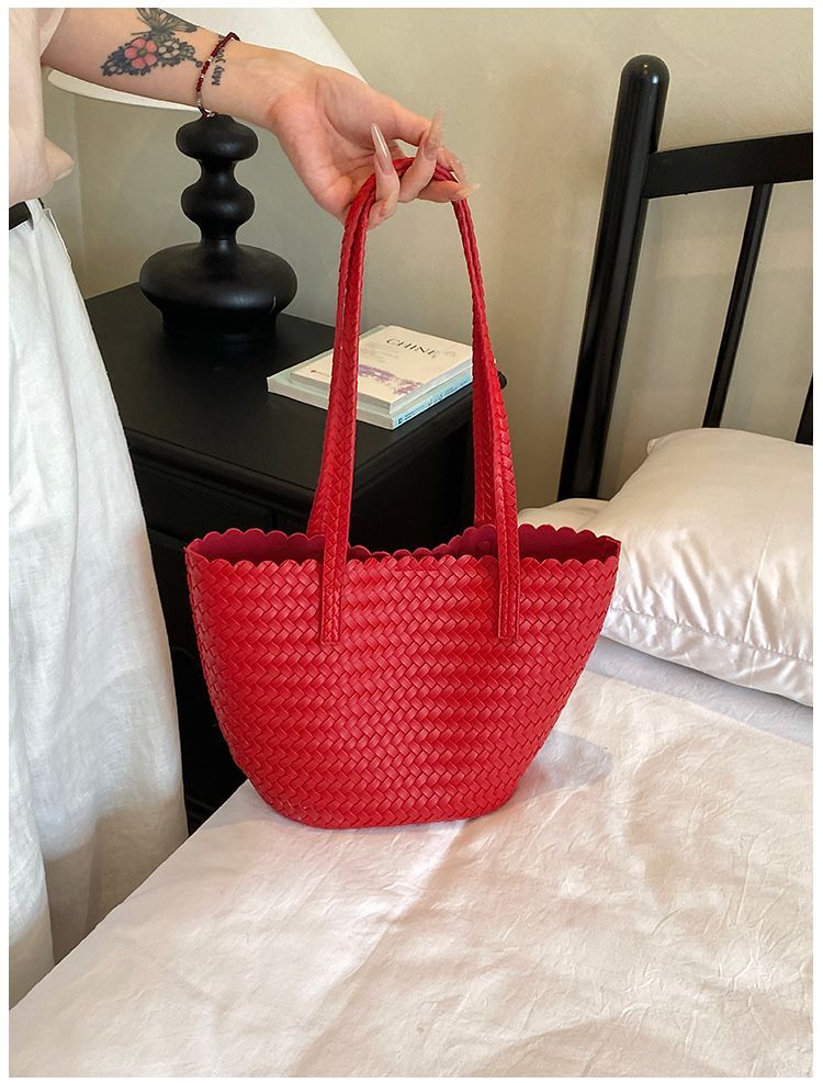 Geflochtene Stroh-umhängetasche Für Damen Große Strandtasche_voghion.com