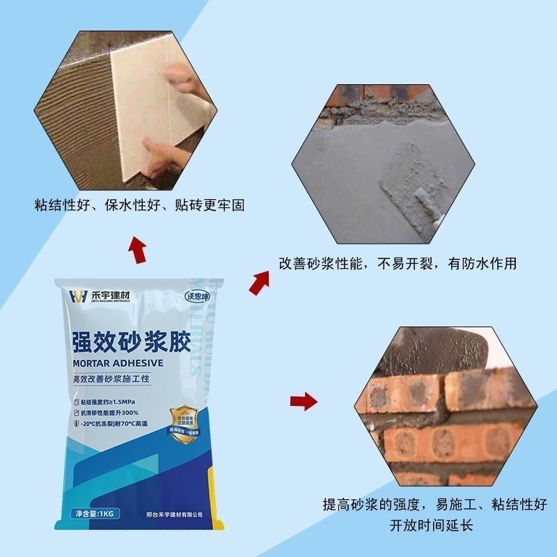 强效砂浆胶泥瓷砖胶精水泥伴侣粘贴防空鼓墙面修补砂浆添加剂粘接
