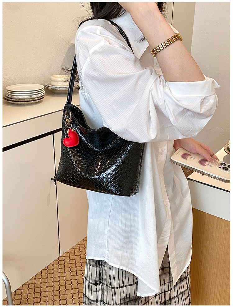 Borsa a spalla donna in argento intrecciato tote elegante chic_voghion.com