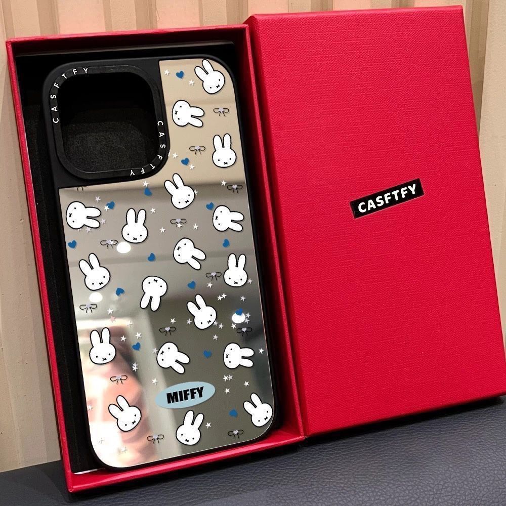 卡通联名草莓米菲兔小熊iPhone16promax手机壳15/14镜面17pro女13