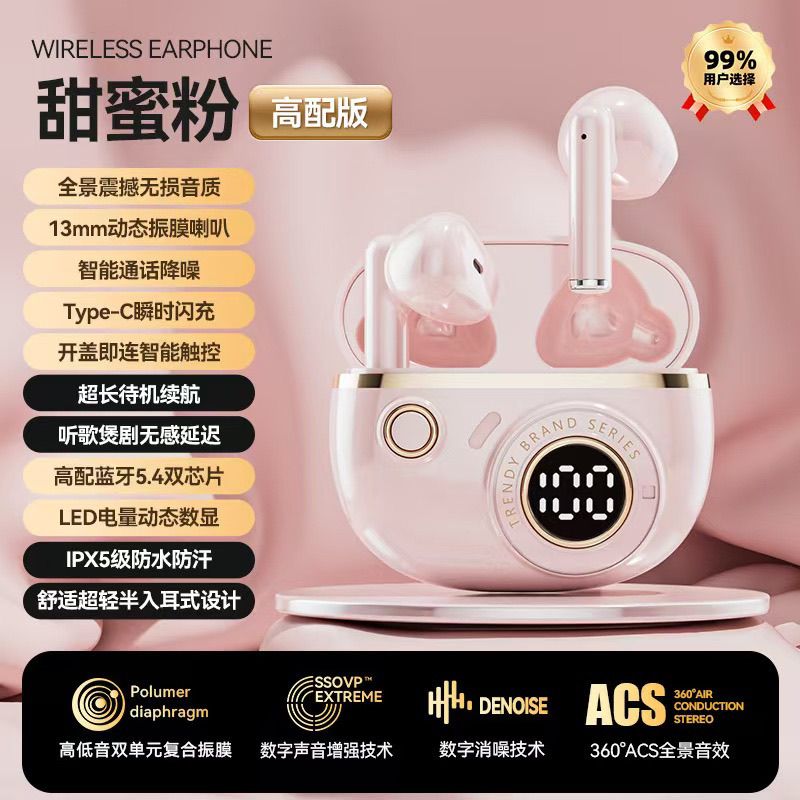 新款耳机蓝牙无线2026半入耳式高音质长续航运动耳机苹果安卓通用 图片 3